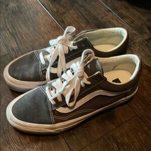 Vans Men's Charcoal and White Sneakers